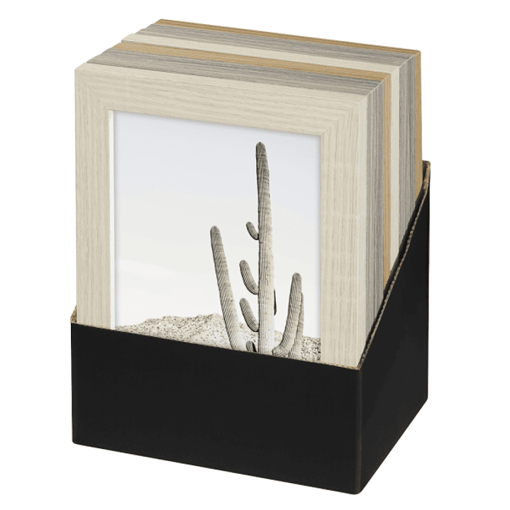 Hama Nature Expositor con 8 Marcos de Fotos 13x18cm - Formato Retrato - Madera MDF - 16x21x1.3cm - Colores Surtidos 1