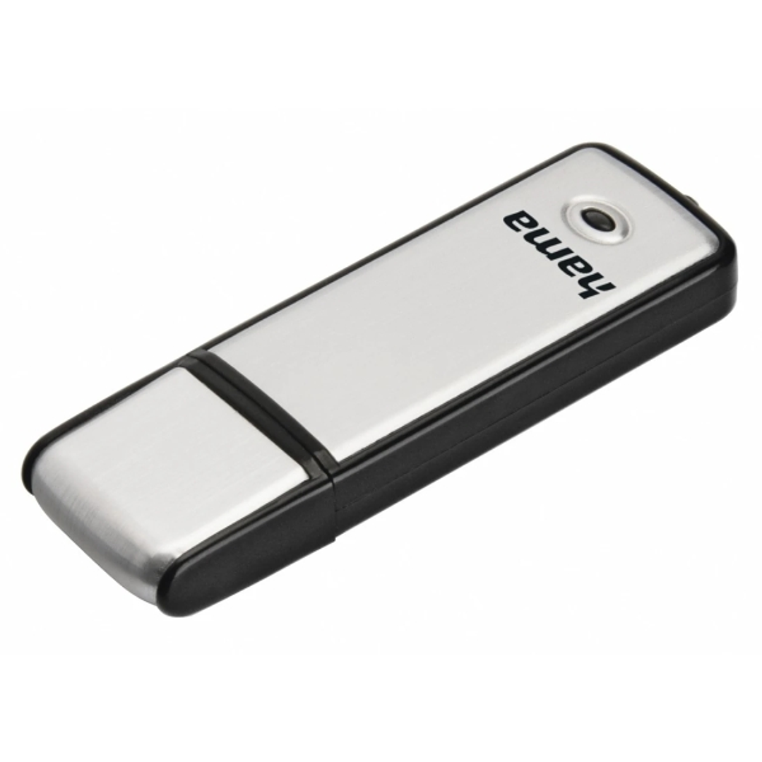 Hama Fancy Memoria Pendrive USB 2.0 con Tapa - 16GB de Capacidad - 10Mb/s de Transferencia - Aluminio Cepillado - 20x68x8mm - Color Negro y Plata 1