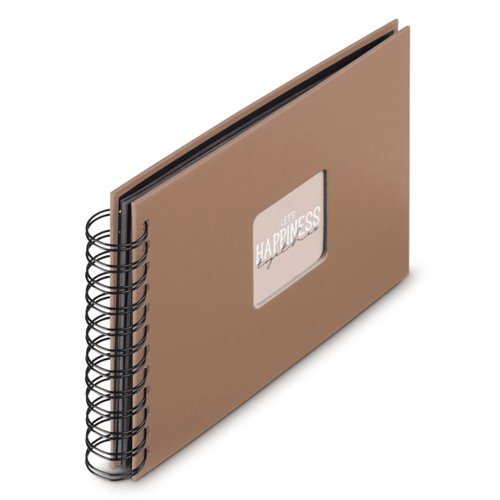 Hama Fine Art Album de Fotos con Espiral - 50 Paginas Negras - Tapa de Papel - 24x17cm - Color Marron 1