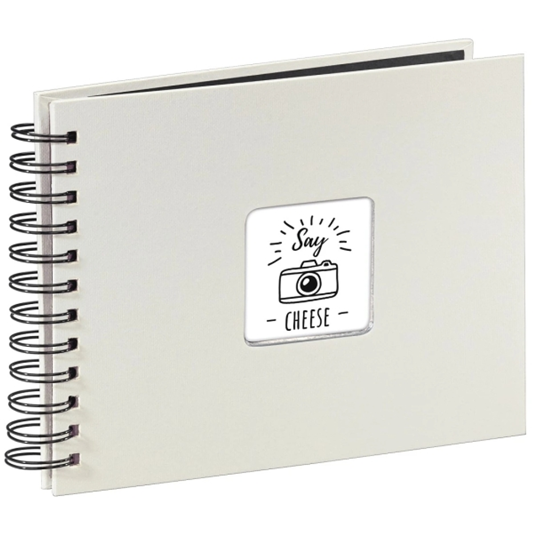 Hama Fine Art Album de Fotos con Espiral - 50 Paginas Negras - Tapa de Papel - 24x17cm - Color Blanco 1