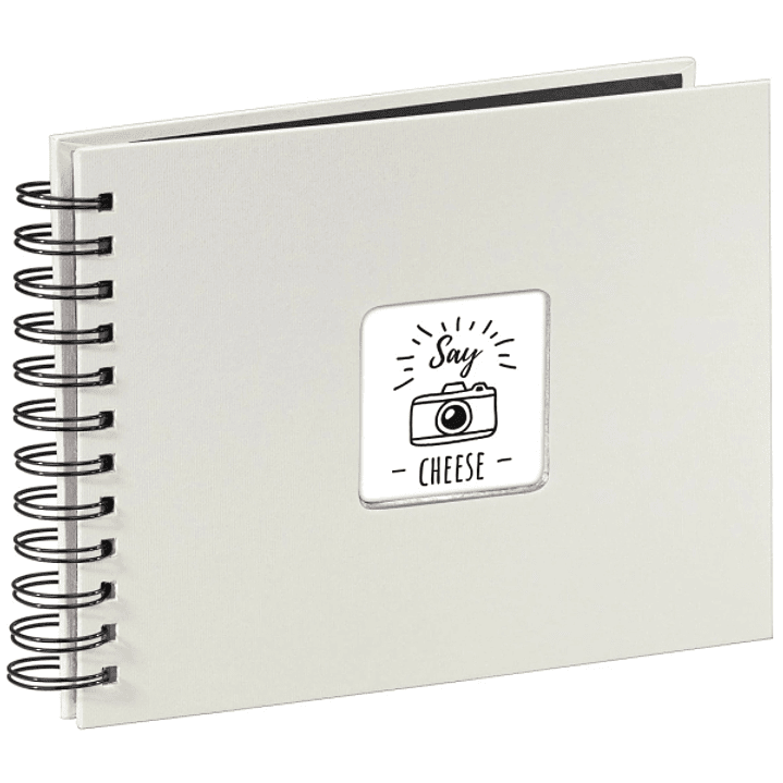 Hama Fine Art Album de Fotos con Espiral - 50 Paginas Negras - Tapa de Papel - 24x17cm - Color Blanco 1