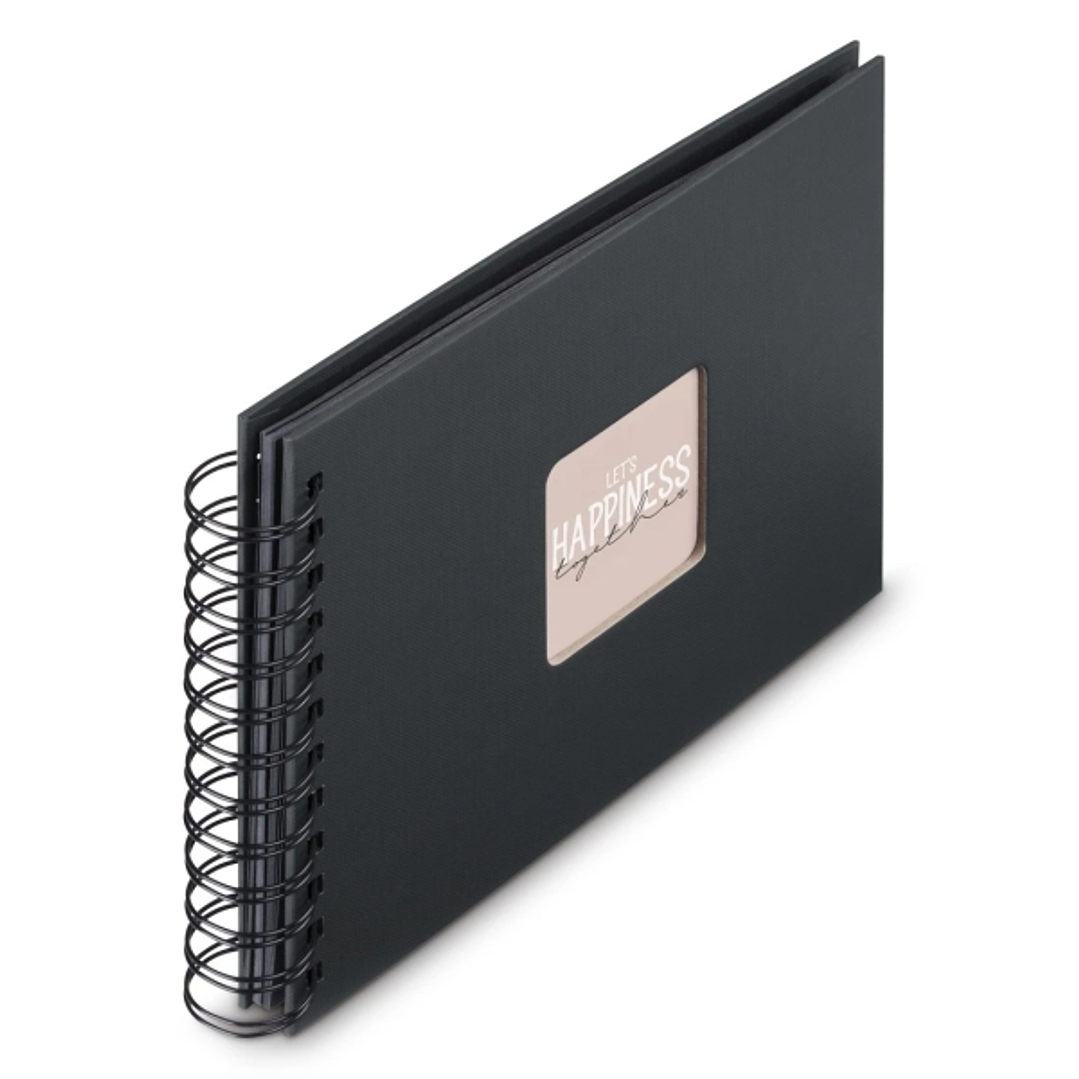 Hama Fine Art Album de Fotos con Espiral - 50 Paginas Negras - Tapa de Papel - 24x17cm - Color Negro 1