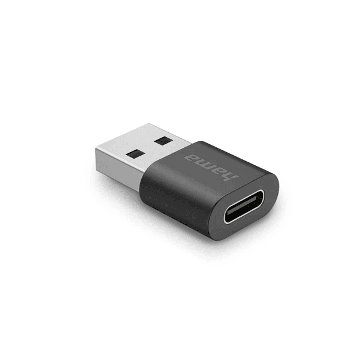 Hama Essential Adaptador USB - USB-C Hembra - USB-A Macho - 10 Gbit/s - Color Negro 1