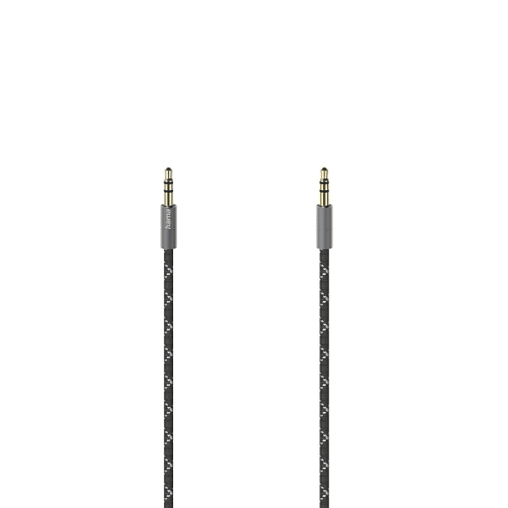 Hama Prime Cable de Audio - Jack 3.5mm Macho - Longitud 0.75m - Contactos Chapados en Oro - Estereo - Color Negro y Gris 1