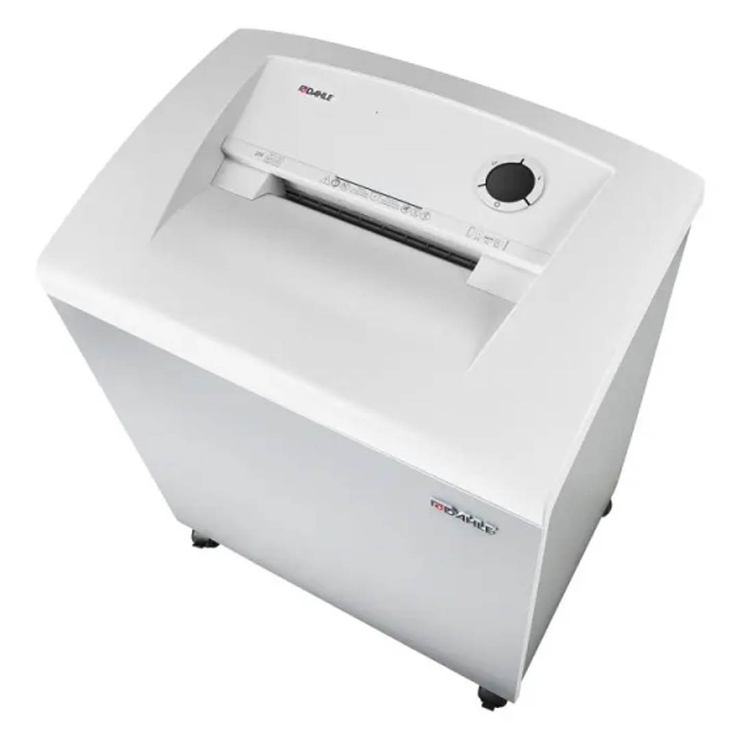 Dahle 214 Destructora de Papel Manual Corte en Tiras P-2 - Destruye hasta 26 Hojas - Capacidad de la Papelera 140L - Ruedas Giratorias - Color Gris 1