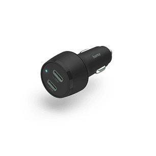 Hama Cargador de Coche 45W - Pantalla LED - USB-C - Power Delivery - Qualcomm 2.0 - Color Negro