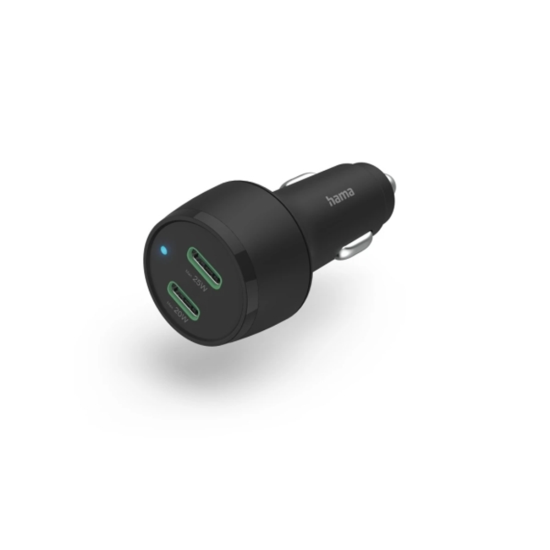 Hama Cargador de Coche 45W - Pantalla LED - USB-C - Power Delivery - Qualcomm 2.0 - Color Negro 1