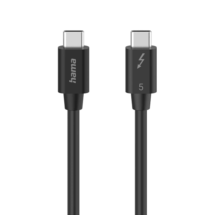 Hama Essential Cable USB-C Macho - Longitud 1m - Velocidad hasta 80Gbps - Blindaje Doble - Color Negro 1