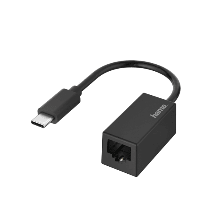 Hama Adaptador de Red - USB-C Macho - Ethernet RJ45 Hembra - Color Negro 1