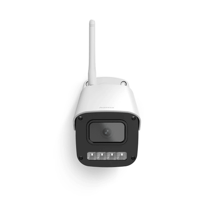 Hama Camara de Vigilancia Exterior con Microfono y Altavoz - Vision Nocturna - Cable 1.8m - Asistente de Voz - WiFi - 2.4GHz - Full HD - Color Blanco 1