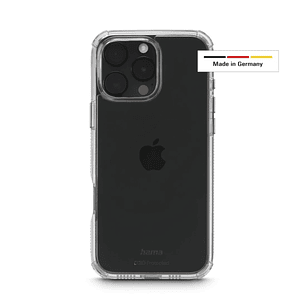 Hama Extreme Protect Funda para iPhone 16 Pro Max - Antideslizante - Policarbonato - Proteccion D3O - Bordes Elevados - Color Transparente
