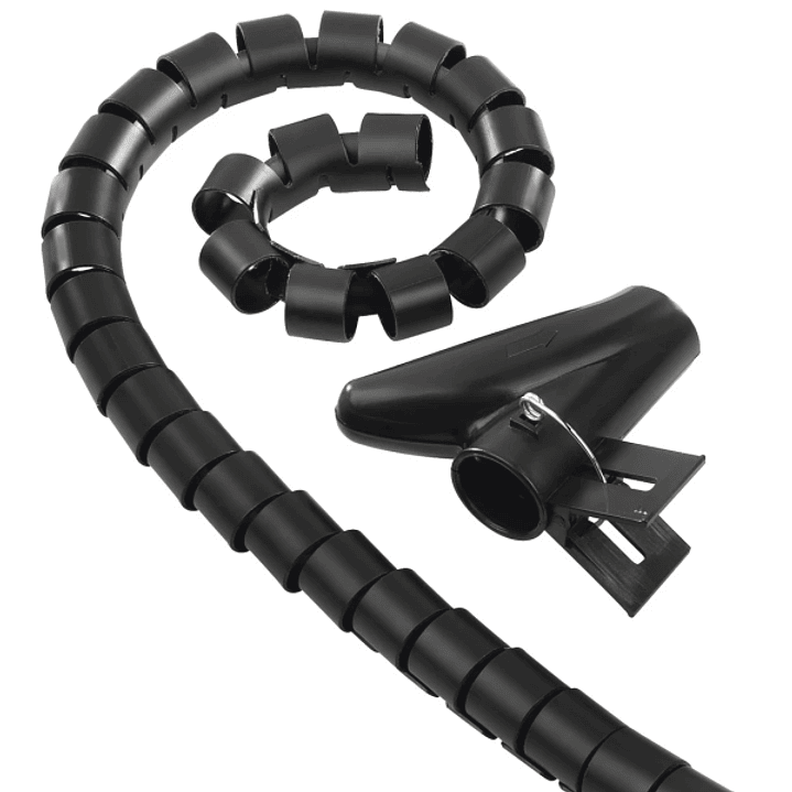 Hama Organizador de Cable en Espiral 20mm - Flexible - Longitud 2.5m - Adaptador para Instalacion - Color Negro 1