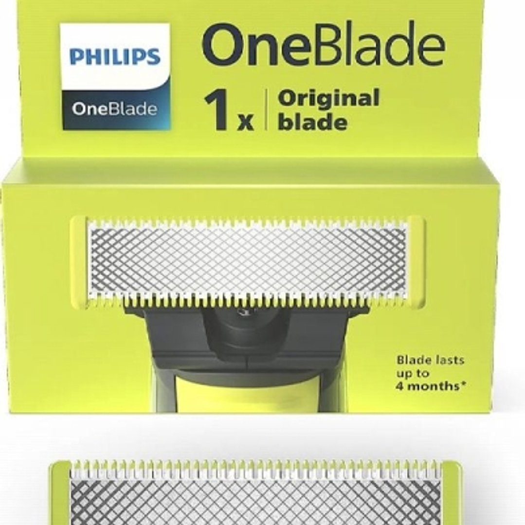Philips OneBlade QP210/51 Cuchilla de Repuesto Original - Compatible con Todos los Mangos OneBlade y OneBlade Pro - Resistente al Agua IPX7 1
