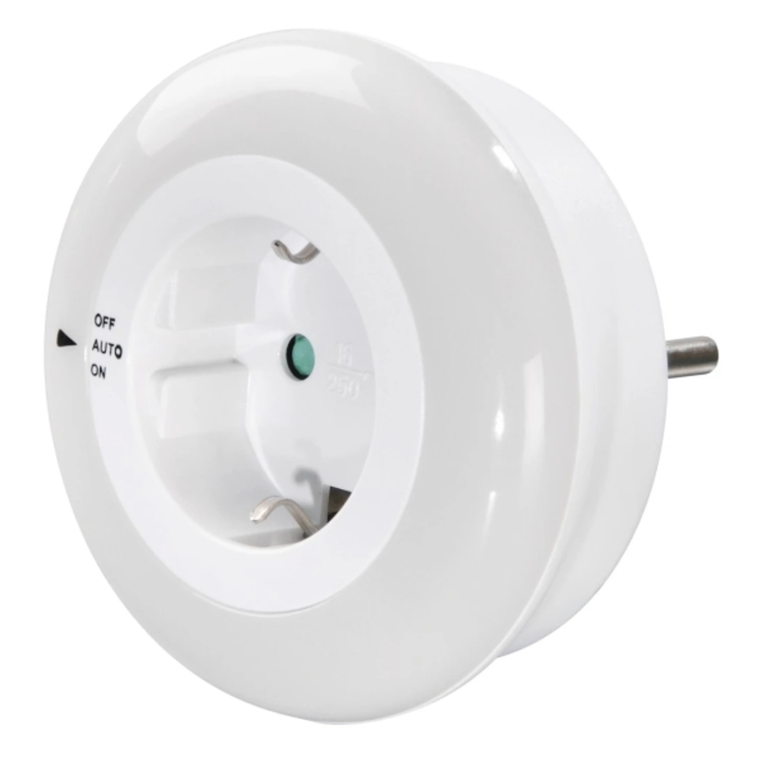 Hama Circle Luz LED Nocturna con Enchufe - Potencia 0.8W - IP20 - Sensor de Luz - Proteccion Tactil - 8.2x8.2x7.3cm - Color Blanco 1