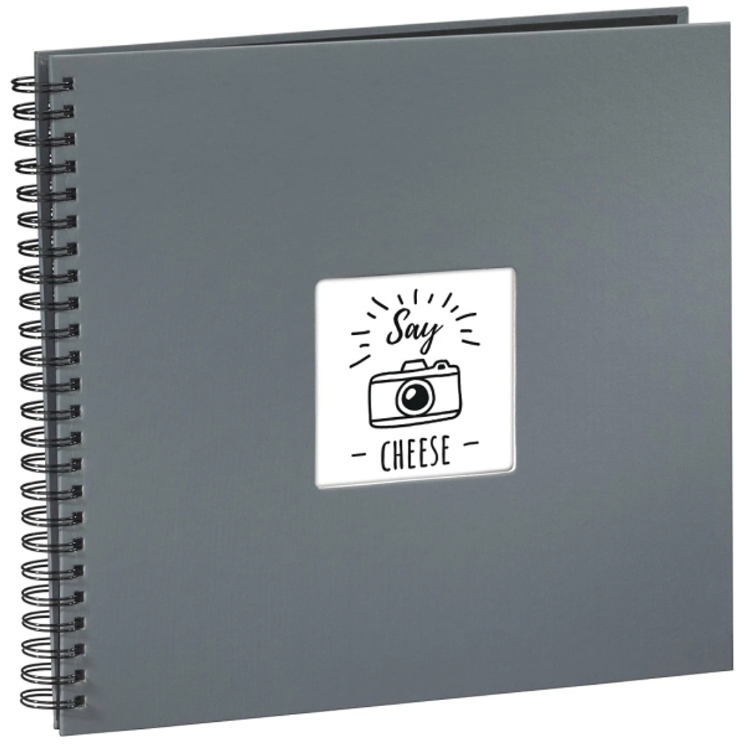 Hama Fine Art Album de Fotos con Espiral - 50 Paginas Negras - Tapa de Papel - 36x32cm - Color Gris 1