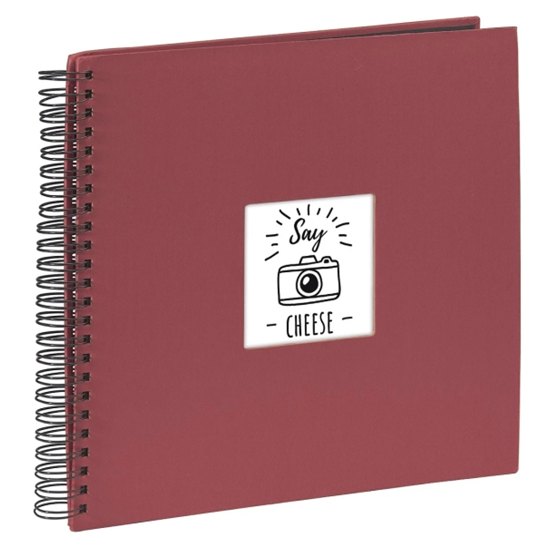 Hama Album de Fotos con Espiral - 50 Paginas Negras - Tapa de Papel - 36x32cm - Color Rojo 1