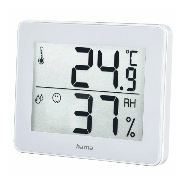 Hama Medidor de Temperatura y Humedad para Interior - Pantalla Digital - Memoria de Datos - Indicador de Confort - Permite Colgar en Pared - 10x1.1x8. 1