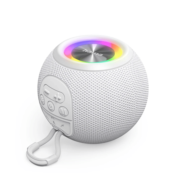 Hama Altavoz Portatil - Potencia 5W - Bluetooth - Jack 3.5mm - USB-C - Bateria 1200mAh - Admite MicroSD - Luz LED - Rango 10m - 11.1x11.1x8.7cm - Colo 1