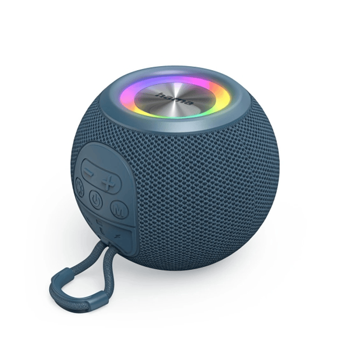 Hama Altavoz Portatil - Potencia 5W - Bluetooth - Jack 3.5mm - USB-C - Bateria 1200mAh - Admite MicroSD - Luz LED - Rango 10m - 11.1x11.1x8.7cm - Colo 1