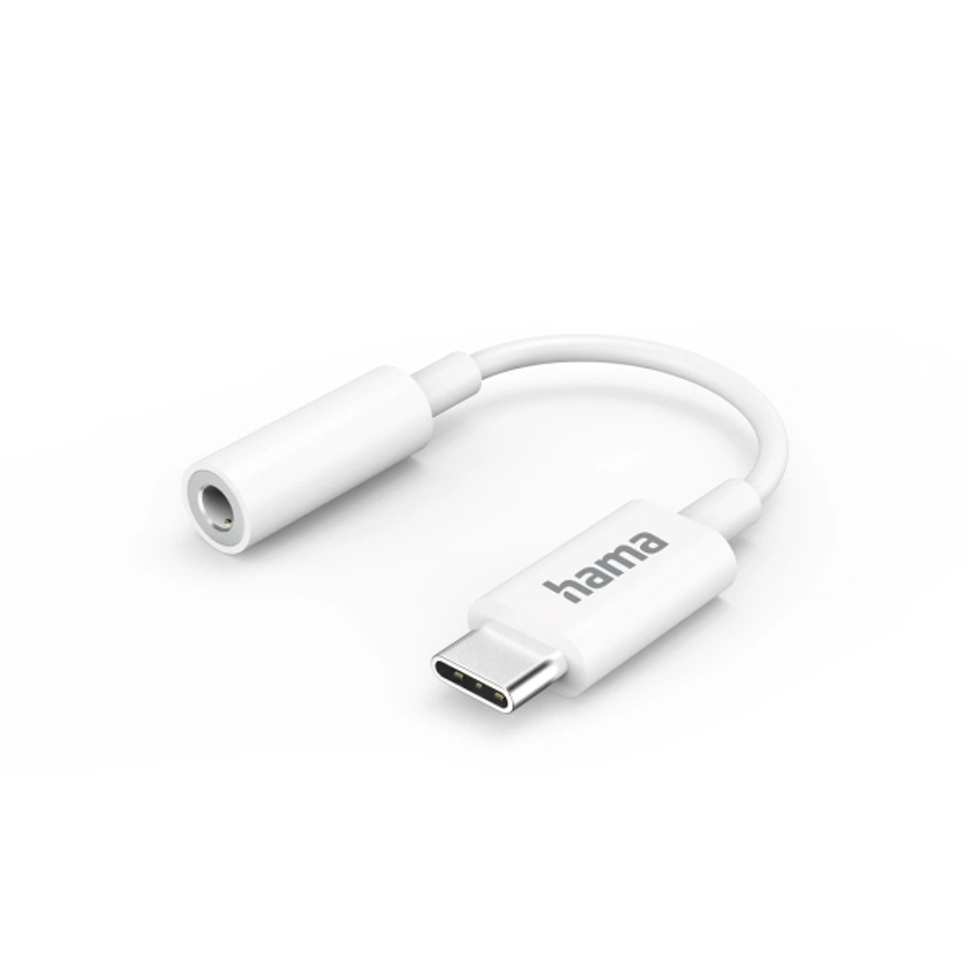 Hama Cable Adaptador de Audio - USB-C Macho - Jack Hembra de 3.5mm - Color Blanco 1