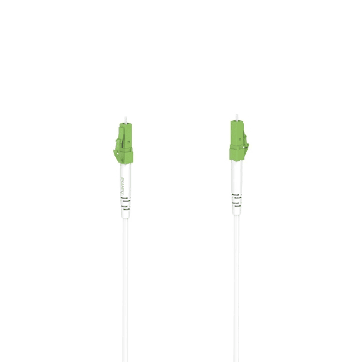 Hama Essential Cable de Fibra Optica Monomodo - Longitud 5m - Transmision hasta 10Gbit/s - Conector LC/APC - Color Blanco 1