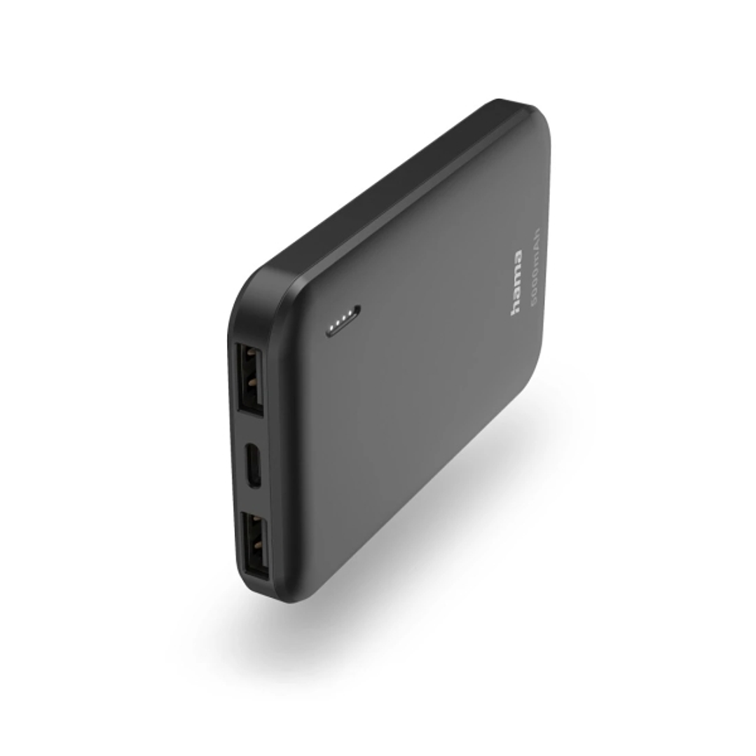 Hama Bateria Externa Powerbank 5000mAh - Polimero de Litio - USB-C - USB-A - Carga Rapida - 2 Conexiones de Salida - Indicador LED de Carga - 14.5x102 1