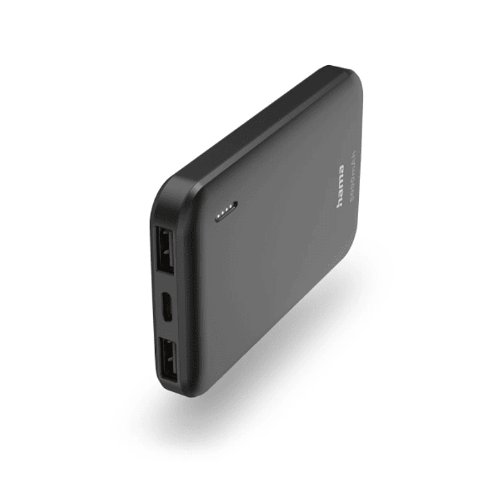 Hama Bateria Externa Powerbank 5000mAh - Polimero de Litio - USB-C - USB-A - Carga Rapida - 2 Conexiones de Salida - Indicador LED de Carga - 14.5x102 1
