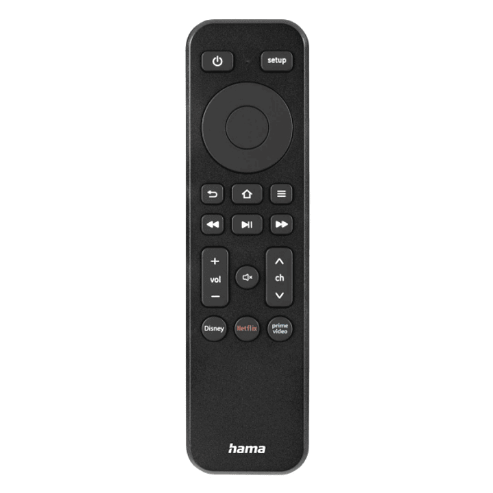 Hama Mando a Distancia para TV - Universal - Alcance 10m - Acceso Directo a Plataformas de Streaming - 14x3.8x1.9cm - Color Negro 1