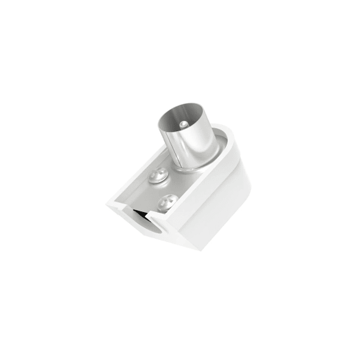 Hama Essential Conector Coaxial Hembra - Acodado 90º - Cables hasta de 6mm - Coaxial Macho - Fijacion con Tornillo - Color Blanco 1
