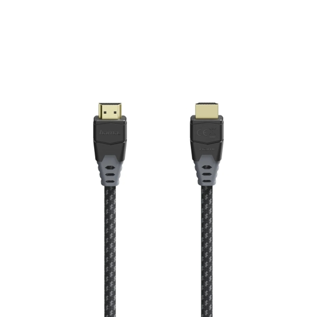 Hama Cable HDMI 8K Macho - Longitud 1.5m - Soporta 3D - Terminales Chapados en Oro - Ethernet - Velocidad hasta 48Gbps - Blindaje Completo - Color Neg 1