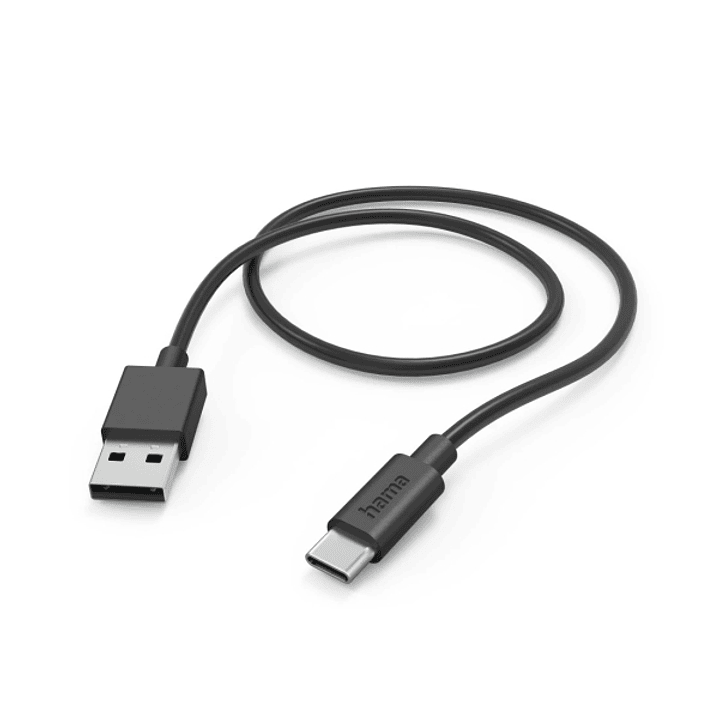 Hama Cable USB - Longitud 1m - USB-A Macho - USB-C Macho - Velocidad hasta 480Mbps - Niquelado - Color Negro 1