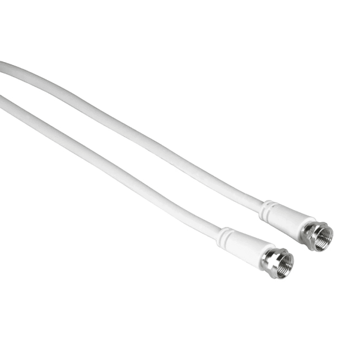 Hama Entry Cable Coaxial de Antena - Longitud 5m - Conector F Macho - Doble Blindaje - Apantallamiento 75dB - Impedancia 75Ohm - Color Blanco 1