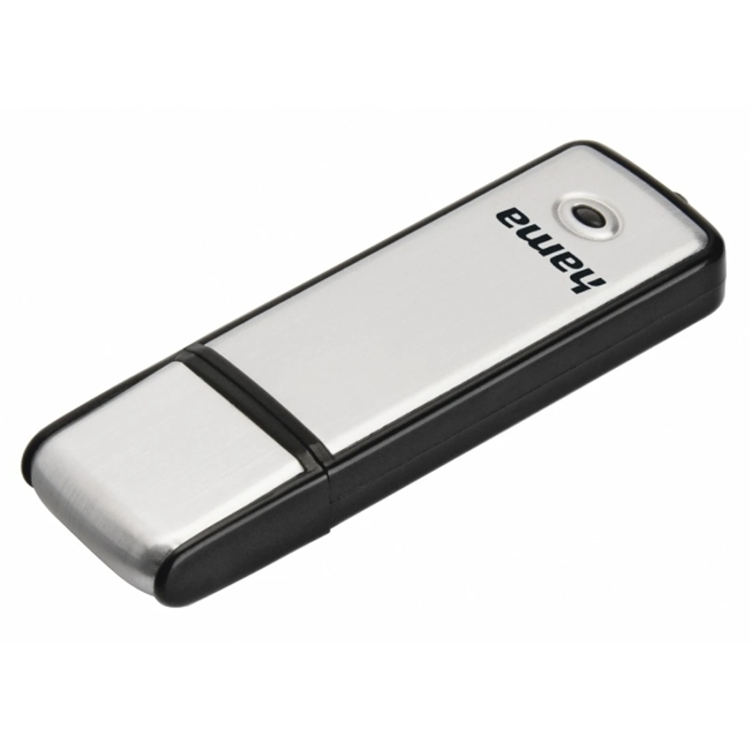 Hama Memoria Pendrive USB 2.0 con Tapa - 64GB de Capacidad - 15Mb/s de Transferencia - Aluminio Cepillado - Color Negro y Plata 1