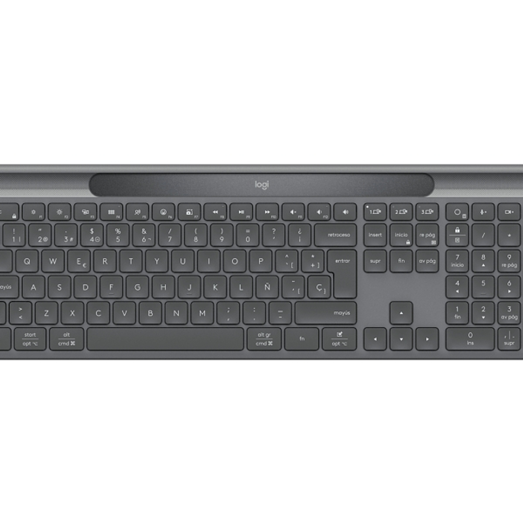 Logitech Signature Slim Solar+ K980 Teclado Inalambrico Español QWERTY - Carga Solar Automatica con Tecnologia LightCharge - Conectividad Dual Logi Bo 1