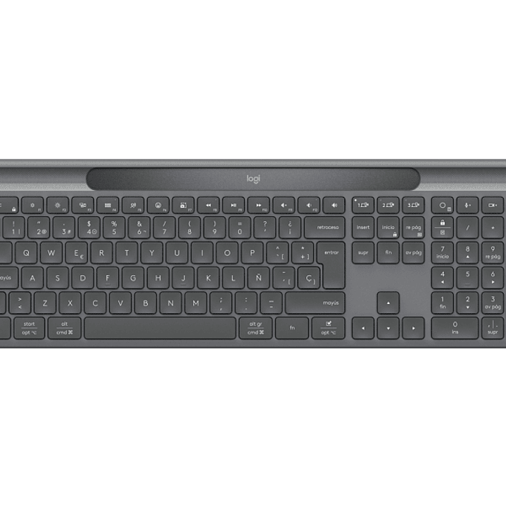 Logitech Signature Slim Solar+ K980 Teclado Inalambrico Español QWERTY - Carga Solar Automatica con Tecnologia LightCharge - Conectividad Dual Logi Bo 1