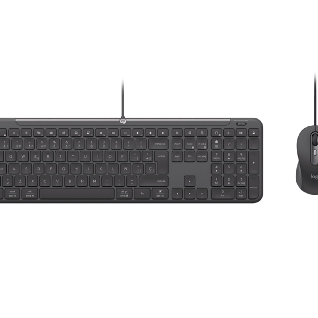 Logitech Signature Slim MK620 Combo Pack Teclado + Raton USB - Reposamanos - Raton Ambidiestro 4000 DPI con SmartWheel - Teclas de Acceso Rapido e IA  1