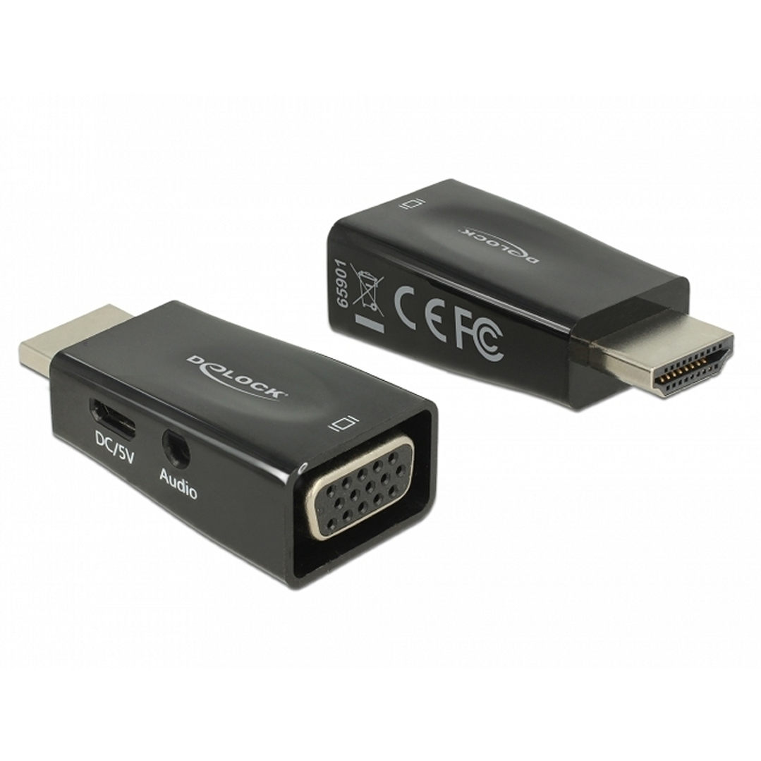 Delock Adaptador HDMI-A macho VGA hembra/audio 1