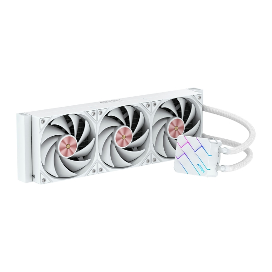 Abysm Oceanic TIDE 360 ARGB Kit de Refrigeracion Liquida - 3 Ventiladores de 120mm - Iluminacion ARGB - Bomba 2500rpm - Tubos de 3.4mm - Color Blanco 1