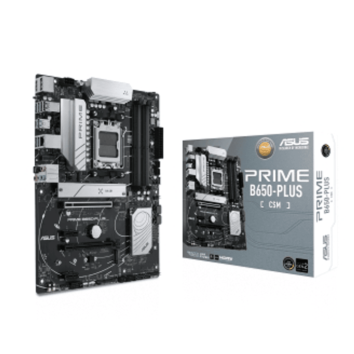 Asus Prime B650-PLUS-CSM Placa Base AMD5 4x DDR5 - HDMI, M.2, PCIe 4.0, 4x Sata III, USB 2.0, 3.2, DisplayPort, Factor ATX 1