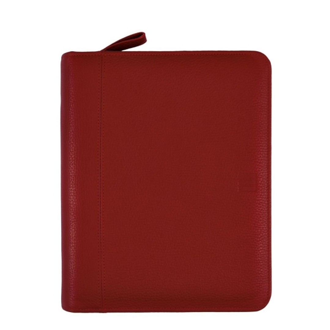 Finocam Open Piel Andrea Agenda Organizador - Cierre de Cremallera - Formato 1000 - 224x45x270mm - 1 Dia por Pagina - Color Burdeos 1