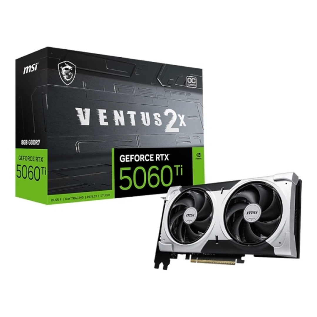 MSI GeForce RTX 5060 TI Tarjeta Grafica 8G VENTUS 2X OC PLUS  8GB GDDR7 1