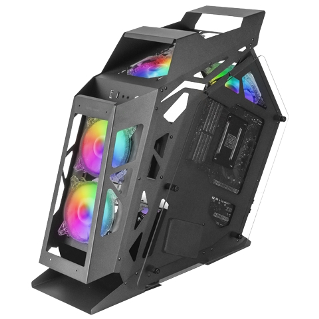 Mars Gaming Controladora Chroma ARGB - Medida en mm: 540x234x500 - Iluminacion Addressable RGB + 39 Modos de Luz - Doble Ventana Cristal Templado - Mi 1