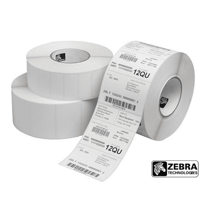 Zebra Z-Select 2000T Pack de 12 Rollos de Etiquetas Termicas Originales 102x76mm - Adhesivo Permanente - 930 Unidades x Rollo - 3006320 1