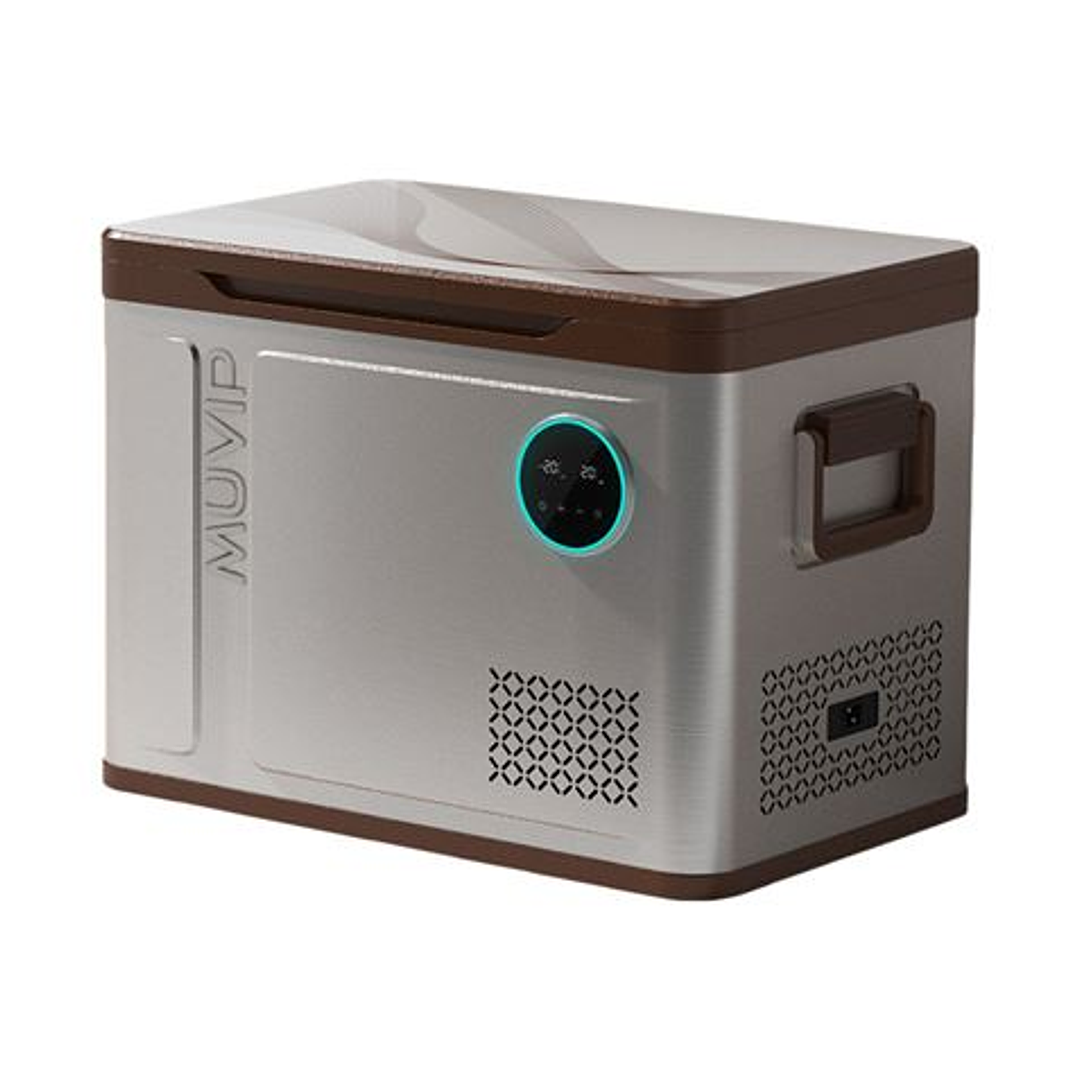 Muvip Nevera Compresor Portatil 41 Litros - Temperatura entre -20º/+20º - 60W - Doble Zona - Asas de Transporte - Compresor silencioso - Color Plata/M 1