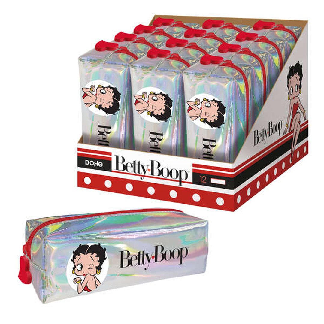 Dohe Expositor de 12 Portadodos Cuadrados Brillantes de Betty Boop - 200mm - Material Flexible y Resistente - Cierre con Cremallera de Color 1