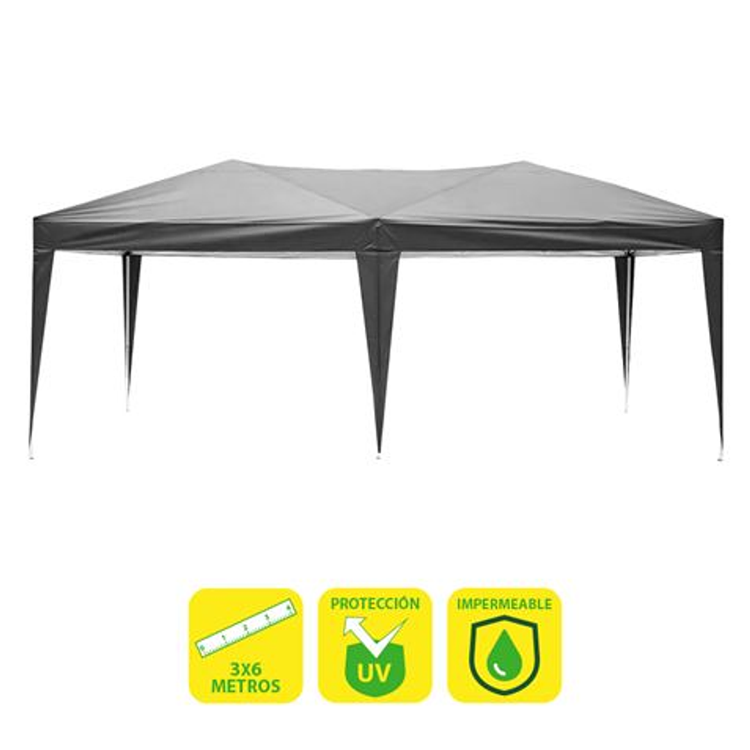 Sungarden Carpa Plegable Acero 3x6m - Color Gris 1