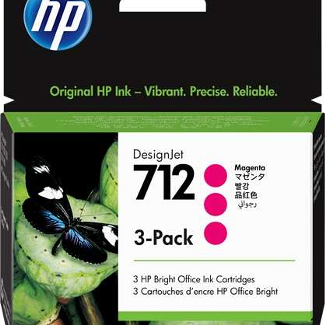 HP 712 Magenta Pack de 3 Cartuchos de Tinta Originales - 3ED78A 1