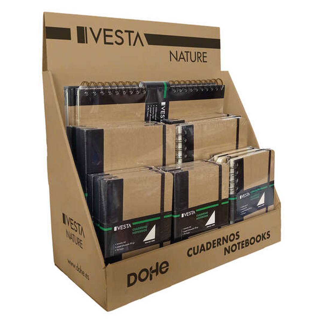 Dohe Expositor de Sobremesa para Cuadernos Vesta Nature - Fabricado en Carton Reforzado Color Kraft - Diseño Resistente y Ecologico - Ideal para Organ 1