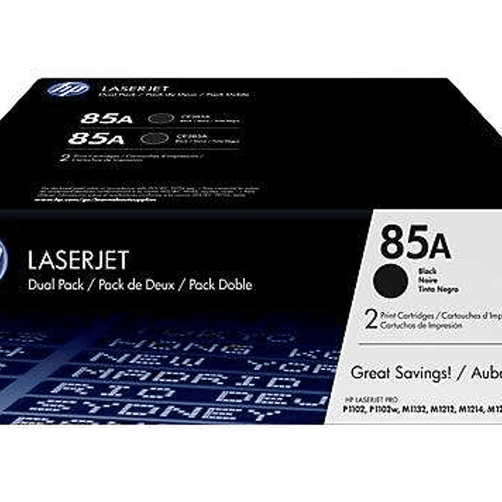 HP CE285A Negro Pack de 2 Cartuchos de Toner Originales - 85A 1