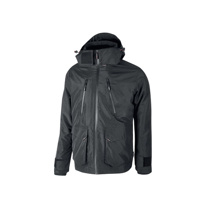 Upower Forex Parka Impermeable y Transpirable - Talla L - Capucha Ajustable y Desmontable, Detalles Reflectantes, Interior Termico con Mangas Desmonta 1